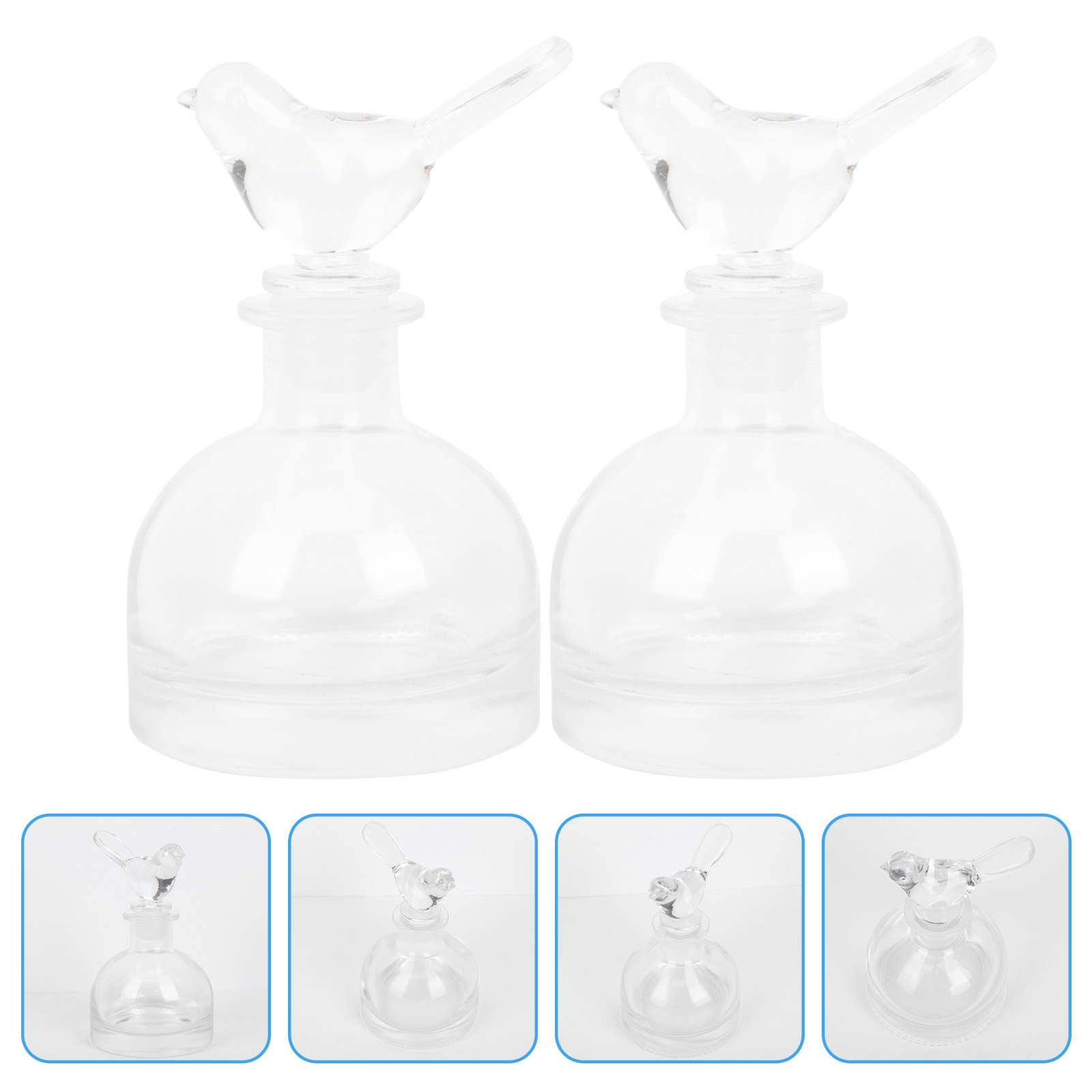 2 個のガラス香水瓶プレミアムクリア頑丈な家庭用車装飾フレグ - Home Fragrance Us のレビューと価格