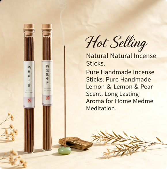 天然香のお香セット、人気のレモンと洋梨の香り、純粋な香りで家 - Home Fragrance Sale のレビューと価格