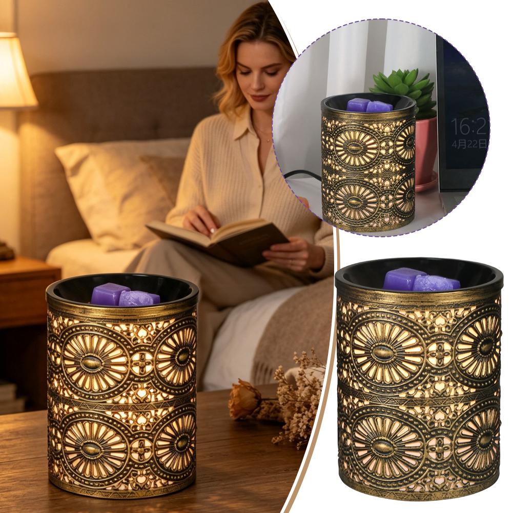新しい香りのナイトライト、金色の幾何学模様の鉄製キャンドルス - Home Fragrance Us のレビューと価格