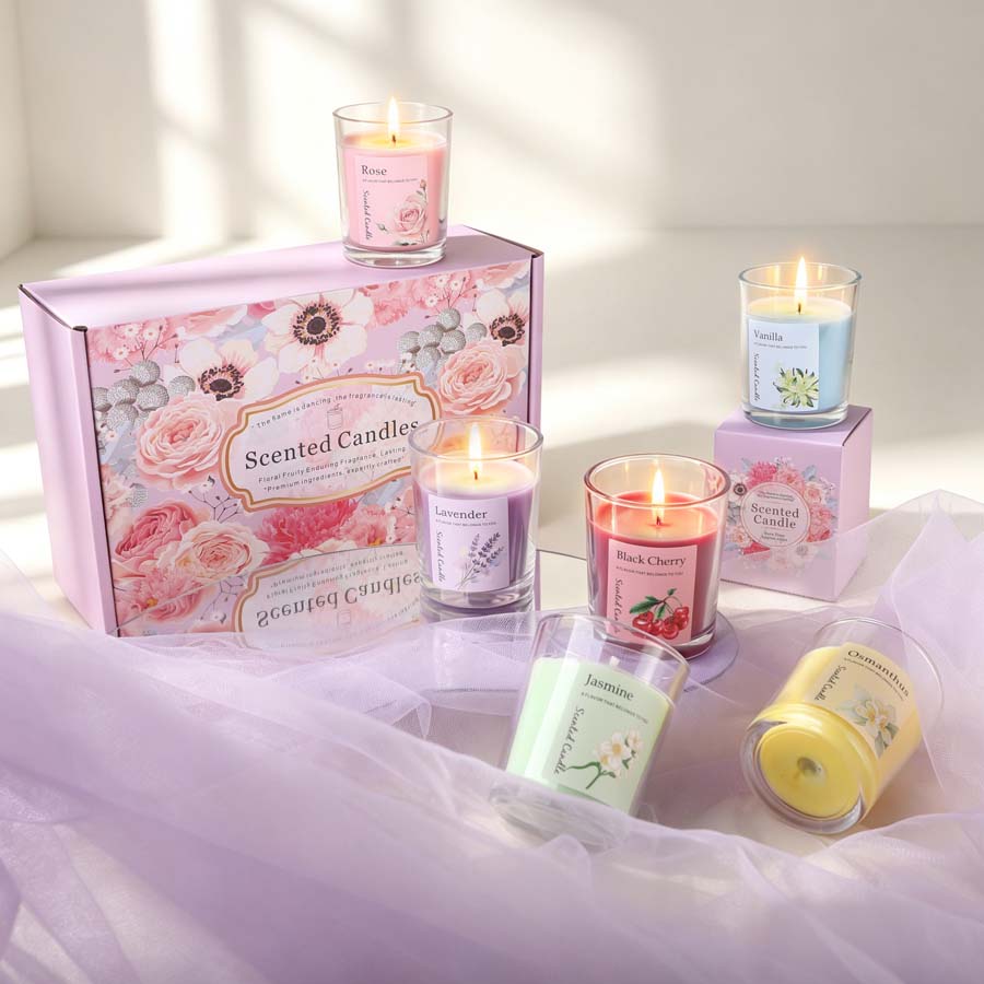 アロマセラピーアロマキャンドルギフトセット 6種類の香りのガ - Home Fragrance Set Gift のレビューと価格